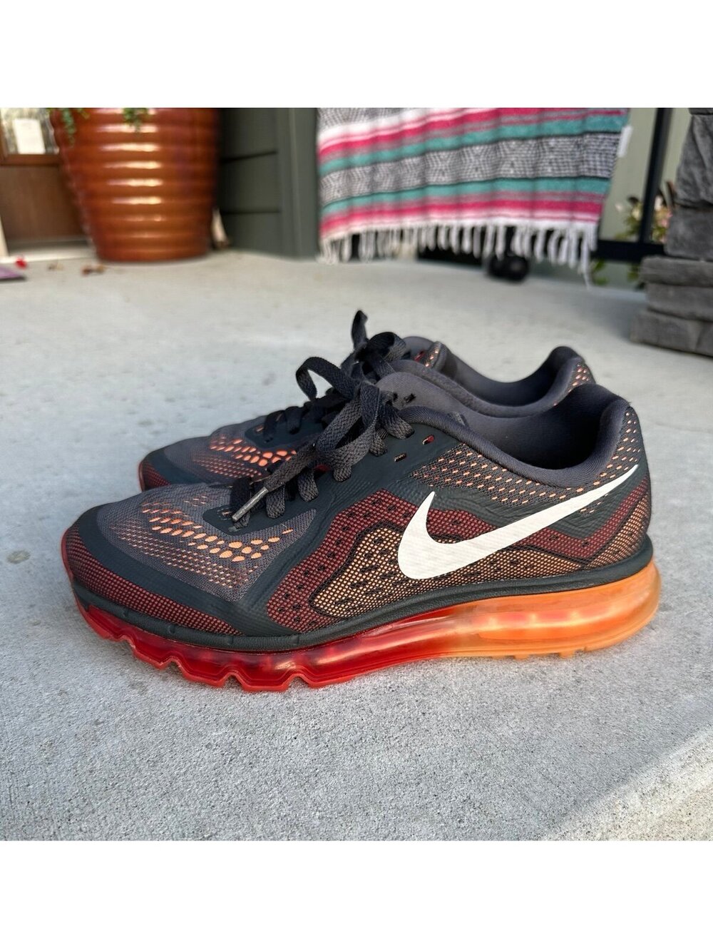 Nike Air Max 2014 Men’s Size 8 Anthracite Crimson Orange 621077-006